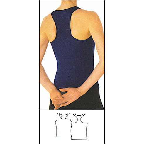 Racer Back Long Line Top Style #: 0214. Racer Back Long Line Top Features A Coolmax Front Lining.Made out of ultra soft microfiber fabric which has moisture management qualities and retains it's shape and color wash after wash.This top is made a little longer than the standard workout tops,for an elegant full covarage look.