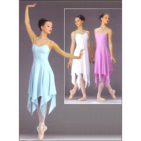 Matte Lycra Dance Dress Style #: OSD-0218. Sweetheart princess style dress with long flared point hemline, matching attached leotard, tan lycra straps.Dress Has An Attached Brief.

<li> Please allow two weeks for shipping. If unable to wait two weeks please call to check availablity.<br>
<li> Can be made in other colors. Call to enquire about fabric/color availabilties.<br>