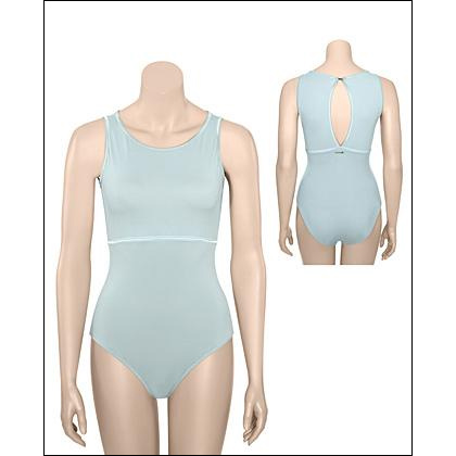 NYCB Sueded Satin High Neck Leotard Style #: 1084. This NYCB High-Neck Leotard has an empire seam, satin trim, back neck closure and clear sew-on logo.

