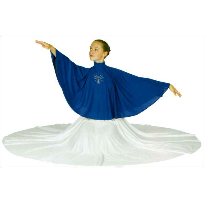 Angel Wing Collar With Cross Applique Style #: 11739. Angel Wing Collar With Cross Applique, wrist cuffs and back zipper.