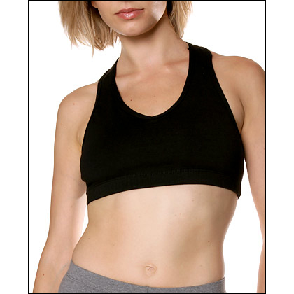 Womens' Cotton V-neck Racer Bra Top Style #: 1276. Our Cotton with Lycra® V-Neck Racer Back Bra Top is front lined for a confident fit and is perfect worn alone or layered for a variety of activities. Enjoy the softness of cotton with a hint of Lycra® for a perfect fit every time!<br>
<br>
Also Features:<br>
<li> Front lining<br>