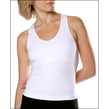 Womens' Cotton V-neck Racer Back Tank Top Style #: 1277. Our Cotton with Lycra® V-Neck Racer Back Tank Top includes a full bra for added support, making it a versatile addition to your workout wardrobe. Enjoy the softness of cotton with a hint of Lycra® for a perfect fit every time!<br>
<br>
Product Features<br>
<li> Built in full bra provides added support<br> 
<li> Made in USA and Imported