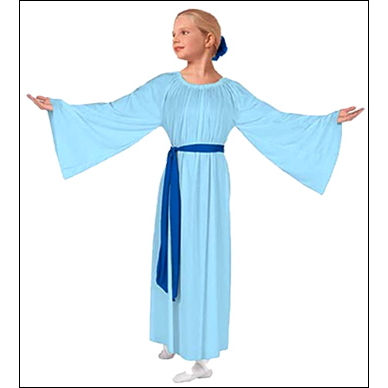 Child Angel Sleeve Dance Dress Style #: 13729C/BW0534. Child Angel Sleeve Dance Dress - Floor Length.(Shown With Sash #536-sold separately).