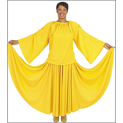Adult Angel Sleeve Blouse Style #: 13730/ BW 532. Adults Angel Sleeve Blouse.Stretch Elastic Necline. Hip Length.( Shown in picture with Skirt # 502-sold separatley)