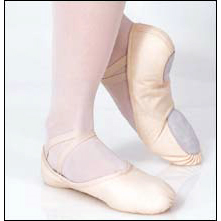 Capezio -Canvas Split Sole Ballet Style #: 2028. Capezio®’s canvas "Juliet" split-sole ballet slipper features a sculpted arch construction with no center seam, contoured suede sole patches, and a moisture-absorbent, antimicrobal brushed cotton sock lining. They come with pre-sewn elastic and drawstring.