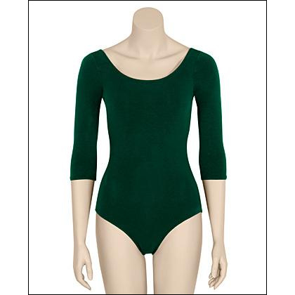Women's 3/4 Sleeve Leotard Style #: 312-3/4 SLV-BL. This classic leotard has comfortable 3/4 sleeves and a shelf bra lining.Scoop neck, scoop back, and moderate cut leg line.
<li> Please allow 2 weeks shipping on this item.
