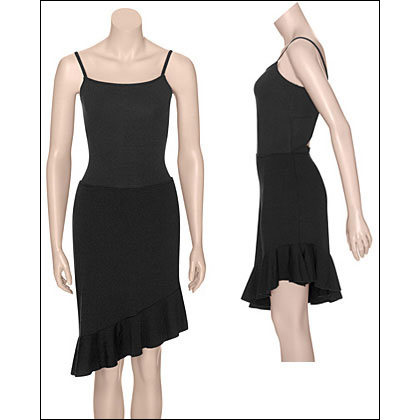 Women's Pull-on Salsa Dance Skirt Style #: 2621. The fluttery assymmetrical hem and body-hugging fit of our Salsa pull-on skirt is sure to add some spice to your step. Pair with a sleek leotard and get out there and move in this fun and flirty dance skirt! Asymmetrical hemline. Made in USA and Imported.