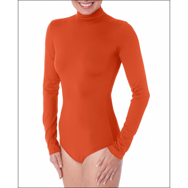 Women's Turtleneck Leotard Style #: TB123. Soft and silky Microfiber fabric. Classic Long Sleeve Turtleneck leotard features a zip back and traditionalSoft and silky Microfiber fabric snap bottom for easy dressing. The smart looking classic piece makes a terrific layer for added warmth under uniforms and more. Crafted in a sleek high performance antimicrobial fabric that fits and feels great.<br><br>
Features:
<li> New high performance Stretch Tech Nylon 
<li> Superbly soft antimicrobial fabric feels great and inhibits bacterial growth 
<li> Wicks away moisture to quickly dry 
<li> Sleek compression fit 
<li> Zip back 
<li> Snap bottom 
<li> Made in USA and Imported