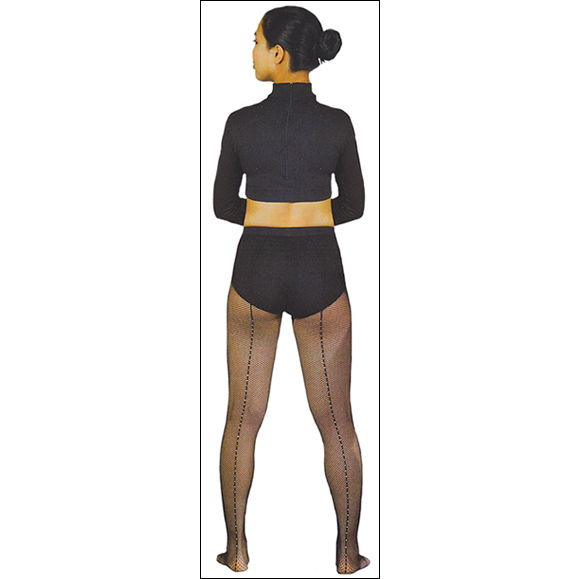 Back Seam Fishnet Tight With Rhinestoe Style #: 3002. The seamed fishnet tights w/ rhinestones features a dazzling line of crystal on the center back seam. 