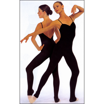 Camisole Pinched Front Unitard Style #: 309. Camisole Unitard With A Pinched V-Neck and low V-Back .Ankle length.Soft Stretch Cotton Fabric.
*** Black color in stock, Please allow 2 weeks for shipping on other colors ***

FOR MANY MORE UNITARD STYLES AND COLORS CHOICES REFER TO THE "MADE-TO-ORDER" UNITARD CATEGORY.