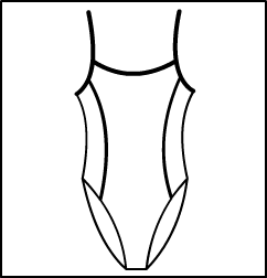 Princess Cami Leotard Bra Lined w Contrast Binding Style #: 303BND. Princess Cami Leotard With Black Contrast Binding. Bra Lined. ***NON-STOCK ITEM.  ALLOW TWO (2) WEEKS FOR SHIPPING; FINAL SALE.***
