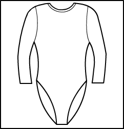 Long Sleeve Crew Neck Leotard with Back Zipper Style #: 305-805. Long Sleeve Crew Neck Leotard with Back Zipper *** NON STOCK- MADE TO ORDER ITEM.  WILL SHIP IN TWO (2) WEEKS.***FINAL SALE.***