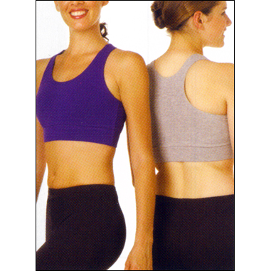 Racer Back Bra Top Style #: BW-307. Racer Back Bra With Qwik-Wik Front Lining. Wide Elastic Band Under Bust For Extra Support.