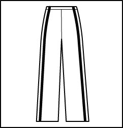 Jazz Pant W Contrast Binding Style #: 325BND. Jazz Pant W Contrast Binding. ***NON-STOCK ITEM. ALLOW TWO (2) WEEKS FOR SHIPPING; FINAL SALE.***