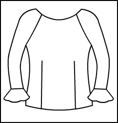 3/4 Ruffle Sleeve Top Style #: 3303-8303. 3/4 Ruffle Sleeve Top.***NON-STOCK ITEM. ALLOW TWO (2) WEEKS FOR SHIPPING; FINAL SALE.***