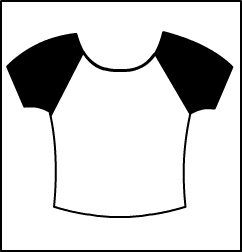 2 Tone Short sleeve top Style #: 3304-8304. 2-Tone Short sleeve top.Black sleeves with your color choice. ***Non-stock item.  Allow two(2) weeks for shipping; final sale.***