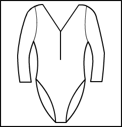 Long Sleeve V-Neck Zip Front Leotard Style #: 3400-8400. Long Sleeve V-Neck Zip Front Leotard *** NON STOCK- MADE TO ORDER ITEM.  WILL SHIP IN TWO (2) WEEKS.***FINAL SALE.***