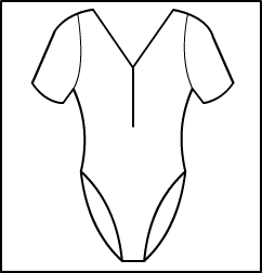 Short Sleeve V-Neck Zip Front Leotard Style #: 3401-8401. Short Sleeve V-Neck Zip Front Leotard*** NON STOCK- MADE TO ORDER ITEM.  WILL SHIP IN TWO (2) WEEKS.***FINAL SALE.***