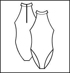 Zip Back Mock Neck Halter Leotard Style #: 3404-8404. Zip Back Mock Neck Halter Leotard.  ***NON-STOCK ITEM.  ALLOW TWO (2) WEEKS FOR SHIPPING; FINAL SALE.***