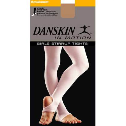 Girls UltraShimmery Stirrup Tights Style #: 341. These ultra shimmery footed tights provide extra sheen for any performance. These tights are perfect for cheer, color guard or costumes.<br>
Product Features<br>
<li> Sewn on waistband 
<li> Made in USA