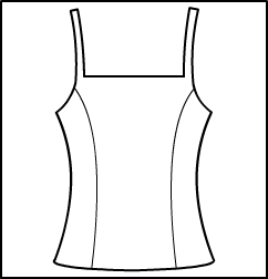 Camisole Princess Top with side slits Style #: 3454-8454. Camisole Princess Top with side slits.  ***Non-stock item.  Allow two(2) weeks for shipping; final sale.***