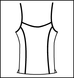 Cami Front Lined Princess Top w Contrast Binding Style #: 3454BND. Cami Front Lined Princess Top w Contrast Binding. ***NON-STOCK ITEM. ALLOW TWO (2) WEEKS FOR SHIPPING; FINAL SALE.***