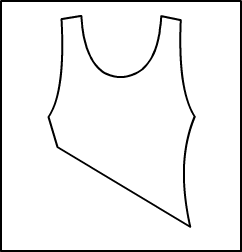 Diagonal Tank Top Style #: 3459-8459. Diagonal Tank Top.Starts under the bust diagonal to waist. ***Non-stock item.  Allow two(2) weeks for shipping; final sale.***
