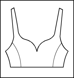 Sweetheart Bra Top Style #: 3463-8463. Sweetheart neckline,princess seams,bra top.Front Lined.