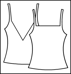 V back Cami top Style #: 3466-8466. V back Cami top ***Non-stock item.  Allow two(2) weeks for shipping; final sale.***
