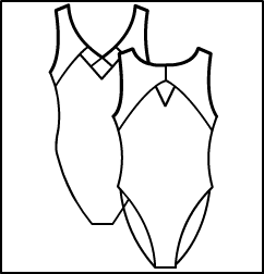 Diamond Front Cross Back Leotard with Piping Style #: 3468-8468. Diamond Front Cross Back Leotard with Piping.  ***NON-STOCK ITEM.  ALLOW TWO (2) WEEKS FOR SHIPPING; FINAL SALE.***