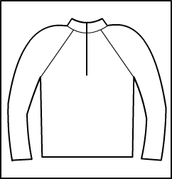 Long Sleeve zip front moc neck top Style #: 3498-8498. Long Sleeve zip front moc neck top.