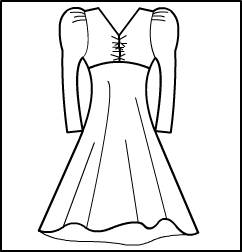 Pinch Front Puff Sleeve Empire Dress Style #: 3604-8604. Pinch Front Puff Sleeve Empire Dress 26" Long Skirt. Bra Lined