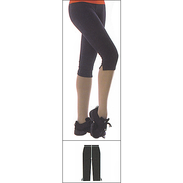 Crop Pant Features Side Vents Style #: 369. Tight fitting crop pants/leggings with stylish side vents.Ideal for dance or leisure.