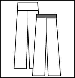 Fold Down Waist-Comfort Pants Style #: 3734-8734. Bootleg cut pants with a wide and comfortable fold over waistband.