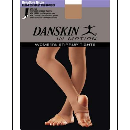 Women's DuraSoft Nylon Stirrup Tight Style #: 49. These microfiber nylon stirrup tights are constructed with a slight textured appeal.<br>
Product Features<br>
<li> CoolMax® gusset 
<li> Sewn on waistband 
<li> Made in USA