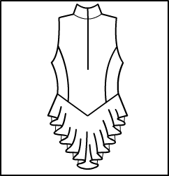 Sleeveless Zip front Princess Skating Dress Style #: 505-1505. Sleeveless Zip front Skating Dress with princess seams.