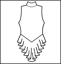 Sleeveless Moc neck Zip back Skating dress Style #: 507-1507. Sleeveless Moc neck Zip back Skating dress