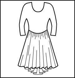 Long Sleeve Scoop Neck Fishtail Dress Style #: 510F. Long Sleeve Scoop Neck Lyric Dress, Fishtail Style Skirt,Front lined.Below The Knee length.