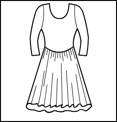 Long Sleeve Scoop Neck Lyrical Dress Style #: 510L. Long Sleeve Scoop Neck Lyric dress.Circle skirt,front lined.Below The Knee Length.