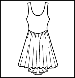 Tank Fish Tail Style Dress Style #: 514F. Tank Lyrical Dress With Attached Fish-Tail Style Skirt.Front Lined.