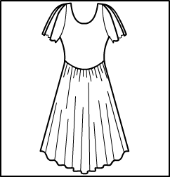 Petal Sleeve Scoop Neck Low Back Circle Dress Style #: 515C. Petal Sleeve Scoop Neck Low Back Lyrical Dress With circle Skirt.Front Lined.