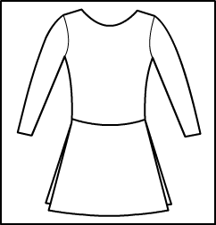 LS Scoop neck Skate dress With / Panel Slit skirt Style #: 521-1521. LS Scoop neck Skate dress With / Panel Slit skirt