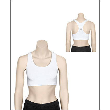 Womens' Racer Back Sports Bra Style #: 5503. Our Racer Back Sports Bra provides support when you need it. This bra has a built in contour cup molded bra for support and comfort. Wear this garment as a first layer or show a little skin and wear it alone.<br>
<br>
Product Features<br>
<li> Built in molded contour cup bra provides extra comfort and support<br> 
<li> Made in USA and Imported