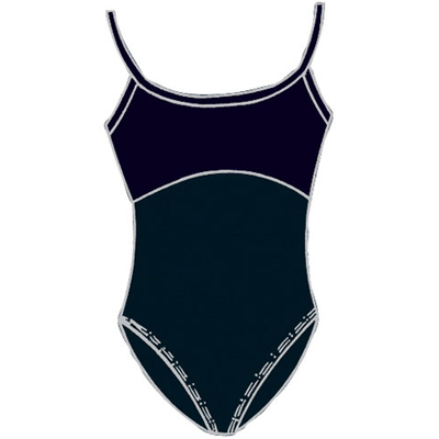 Danskin - Two Tone Empire Seamed Camisole Leotard Style #: 7075. This fashionable two-tone camisole leotard features an empire seam a low V-back and a full front lining.The  bottom portion is always black and coordinates with many colors for the top portion.