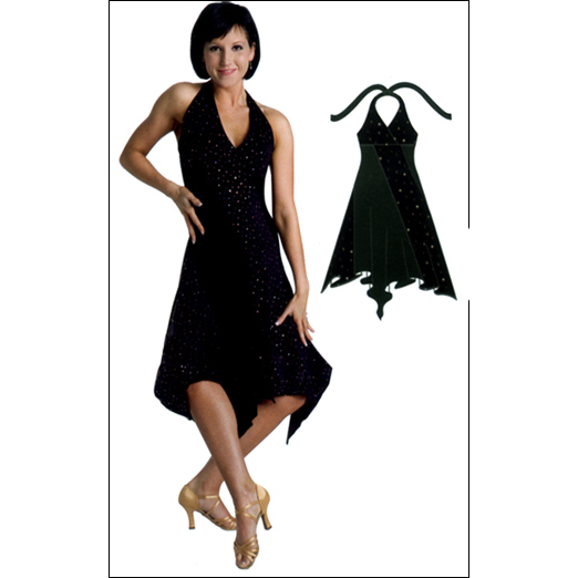 Mock Wrap Halter Dress Style #: 7174. 