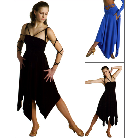Multi-Way Convertible Skirt Dress Style #: 7260. Multi-way convertible skirt/dress has a self gathered bodice/waist with ties that can be worn many ways as trim or part of the style.