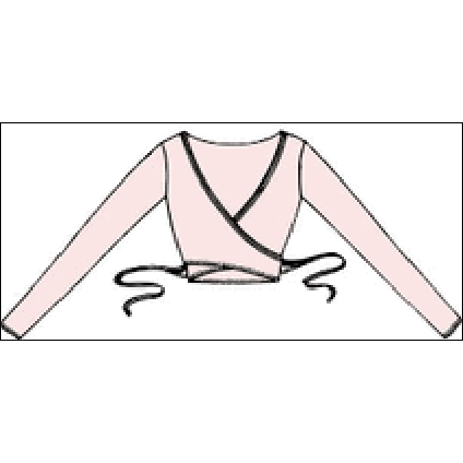 Danskin Childrens' Wrap Sweater Style #: 7288. A perfect body warmer, this wrap sweater top is as comfortable as it is functional.Soft light-weight knit.
<br><br><b>List Price: $38.00