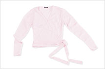 Girls-Knit Wrap Sweater Style #: 7808C. Capezio - Front/side tie wrap sweater. 100% Acrylic.