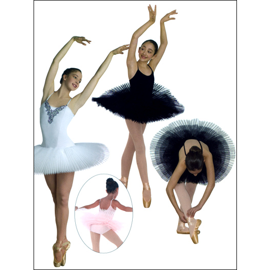 Camisole Step-In and Pull-Up Tutu Style #: 7897. Practice Tutu has a shiny self lined body with a stiff seven layered pleated tiered attached skirt. This tutu lends itself for embellishment. Each Tutu is packaged in its heavy duty 100% Nylon carry bag. A MUST HAVE for the serious ballerina at a fantastic price!