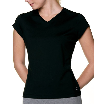 Women's Supplex® V-Neck Tee Shirt Style #: 8214. V-neck tee in a sleek, supple fabric and spectrum of colors delivers a trim look at the gym.
